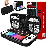 Orzly Carry Case Compatible with Nintendo Switch and New Switch OLED Console -Protective Hard Portable Travel Carry Case Shel