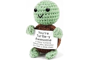 ZLSPTK Positive Crochet Animals Turtle Emotional Support Plush Crochet Funny Gift for Women Friends Birthday Emotional Support Doll Knitting Toy Ornament Motivational Crochets Accessories Desk Room Decor