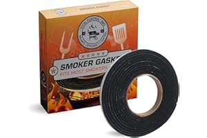 FIREBLACK Total Control 1/2 x 1/8 Black Hi Temp BBQ smoker Gasket Self Stick15 ft LavaLock