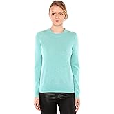 JENNIE LIU Women's 100% Pure Cashmere Crew Neck Sweater, Tight Knit Cozy Soft Hand Washable Long Sleeve Pullover