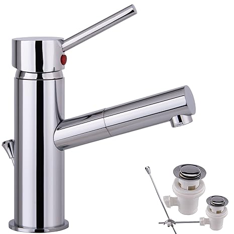 WP6 Waschtisch Waschbecken Einhand Armatur Wasserhahn Bad Armatur +ABLAUFGARNITUR