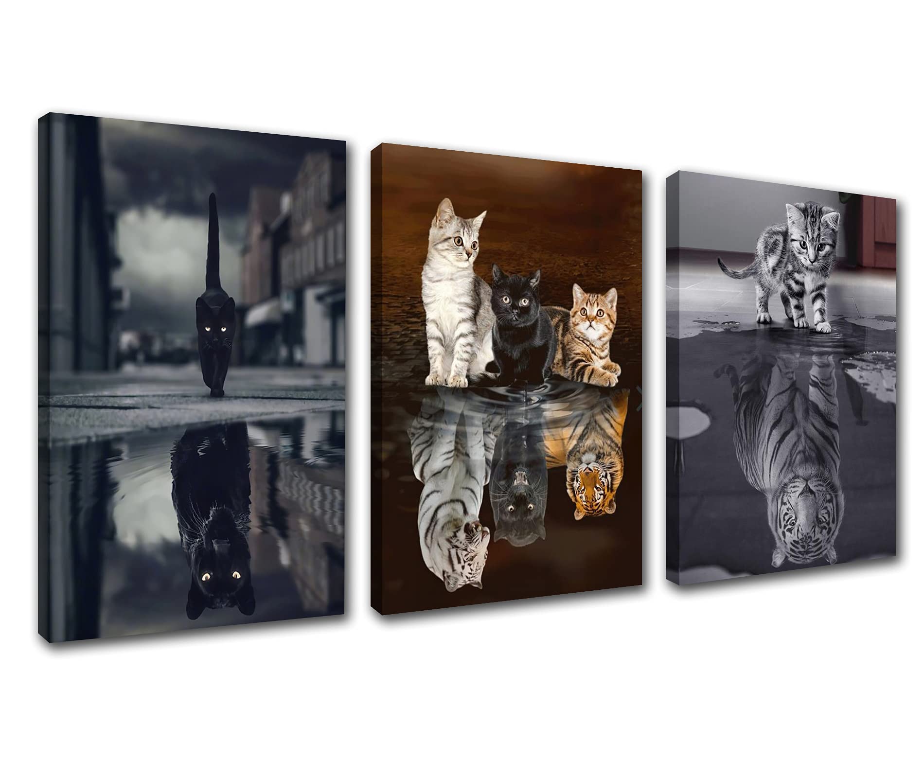 Animals Wall Art Canvas Painting Mindset Is Everything Motivational Painting Posters Entrepreneur Positive Quotes Picture for Living Room Bedroom Office Home Decor Framed Ready to Hang 42''Wx20''H