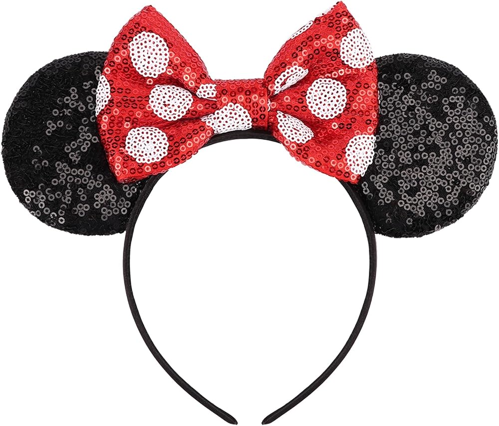 DRESHOW Glitter Mouse Ears Bow Headband Party Cosplay Women