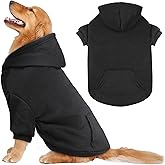 Dog Sweaters for Large Dogs Dog Hoodie Fleece Sweater Soft Clothes Sweatshirt with Pocket Hoodie for Large Dogs(Black&XL)