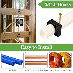 100 Pack 3/4" Half Clamps J-Hook with Nails Set, J