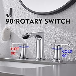Yundoom Chrome Bathroom Faucet - 8 Inch Widespread