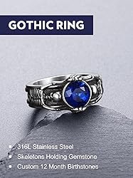 Bandmax Mens Womens Vintage Skull Ring Stainless