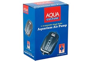 AQUACULTURE Aqua Culture 5 - 15 Gallon Single Outlet Aquarium Air Pump with Check Valve. Easy To Set Up. Air Output Up To 1200cc Per Minute. (For 5, 6, 7, 8, 9, 10, 11, 12, 13, 14, 15 Gallon Fish Tanks)