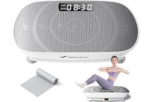 MERACH Vibration Plate Exercise Machine, Whole Body Workout Equipment for Women, Bluetooth and Silicone Pedal, Vibration Plate with Auto Mode, Vibrate Fitness Platform for Home