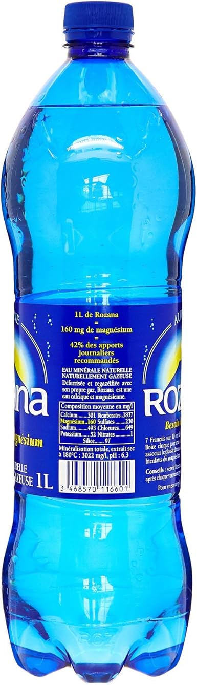 Rozana Eau Minérale Naturelle Gazeuse 6 X 1l