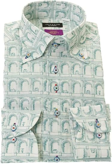 Amazon ドレスシャツ ワイシャツ シャツ メンズ 国産 長袖 綿 100 ボタンダウン リバティプリント Louis Clerk ルイス クラーク Rld407 401 シャツ 通販