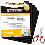 Magnetic Sheets with Adhesive Backing - 5 PCs each 8" x 10" - Flexible Magnetic Paper with Strong Self Adhesive - Sticky Magn