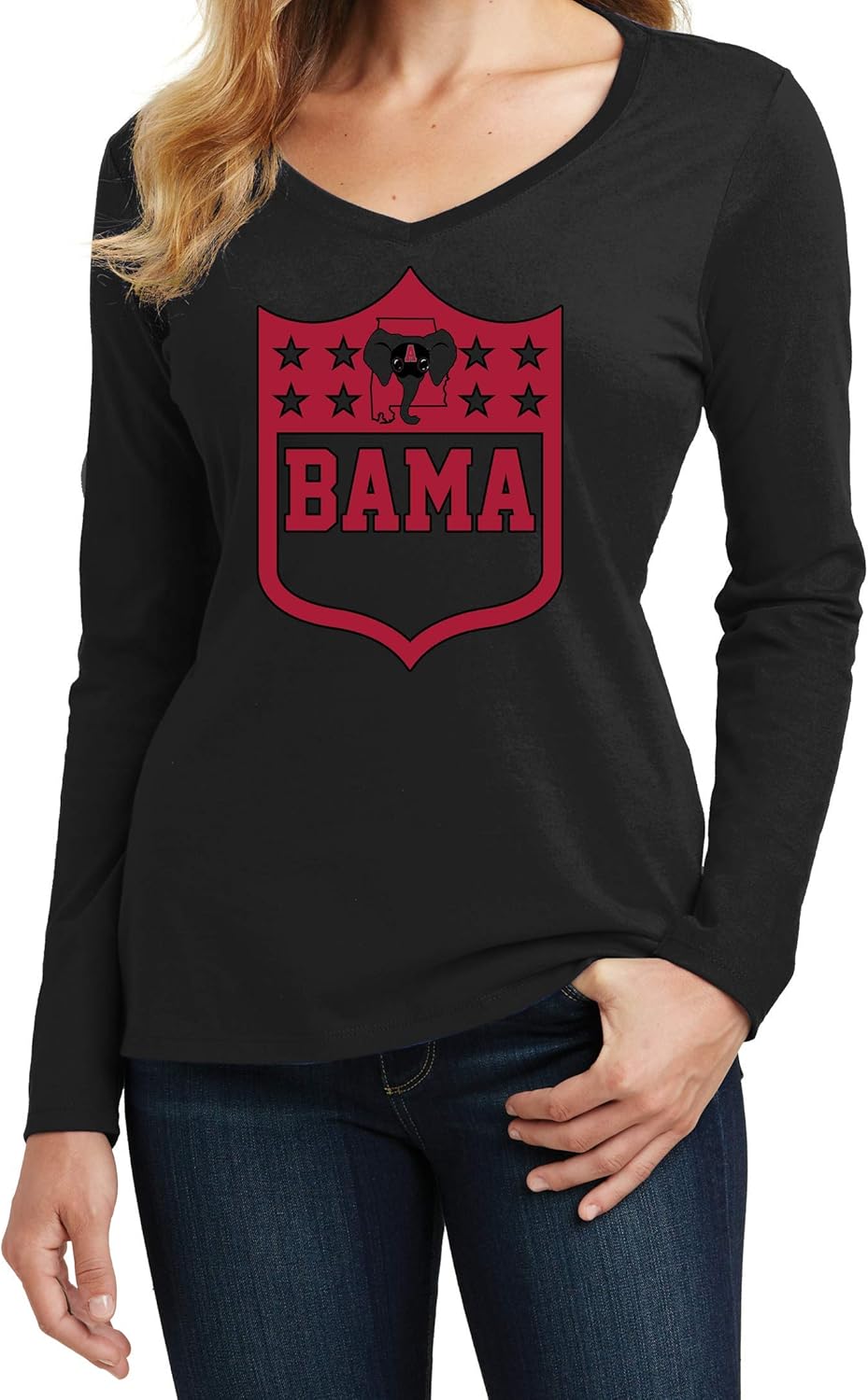 America's Finest Apparel Alabama Shield - Women's Long Sleeve