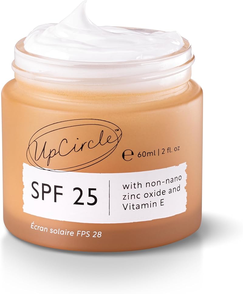 UpCircle SPF 25 Mineral Sunscreen 60ml - Reef-Safe Zinc Oxide, Raspberry Seed