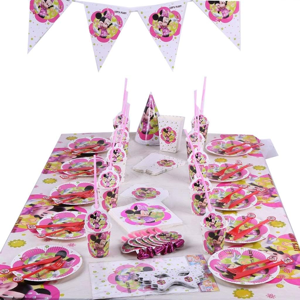 Ysyysh Cartoon Anime Theme Birthday Party Supplies Pink Series