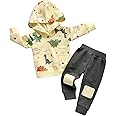 Infant Baby Boy Clothes Dinosaur Print Hoodie Tops + Pants Sweatsuit Outfits