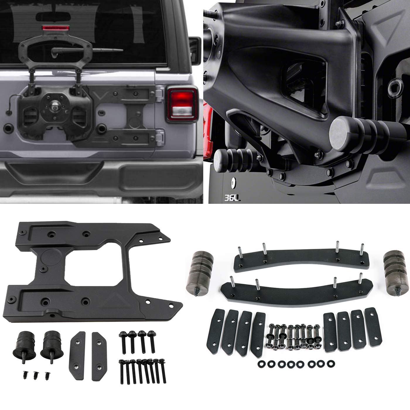 Tire Spare omotor Carrier Kits Reinforcement Tailgate JL Wrangler Jeep for Kit Bracket Mounting