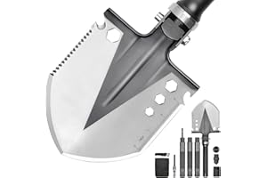 Yeacool Folding Shovel, Survival Shovels(40inch), Ultimate Survival Tool, Tactical Military Spade, Compact Entrenching Tool for Camping, Off Roading, Metal Detecting, Backpacking and Emergency