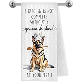 Trenstise Funny Chef German Shepherd Kitchen Towels, German Shepherd Gifts for Women Men, Dog Lover Mom Dad Gifts Decorative Dish Tea Hand Towels for Kitchen, 16x24 Inch