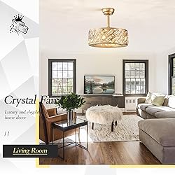CATINER Crystal Caged Ceiling Fans with