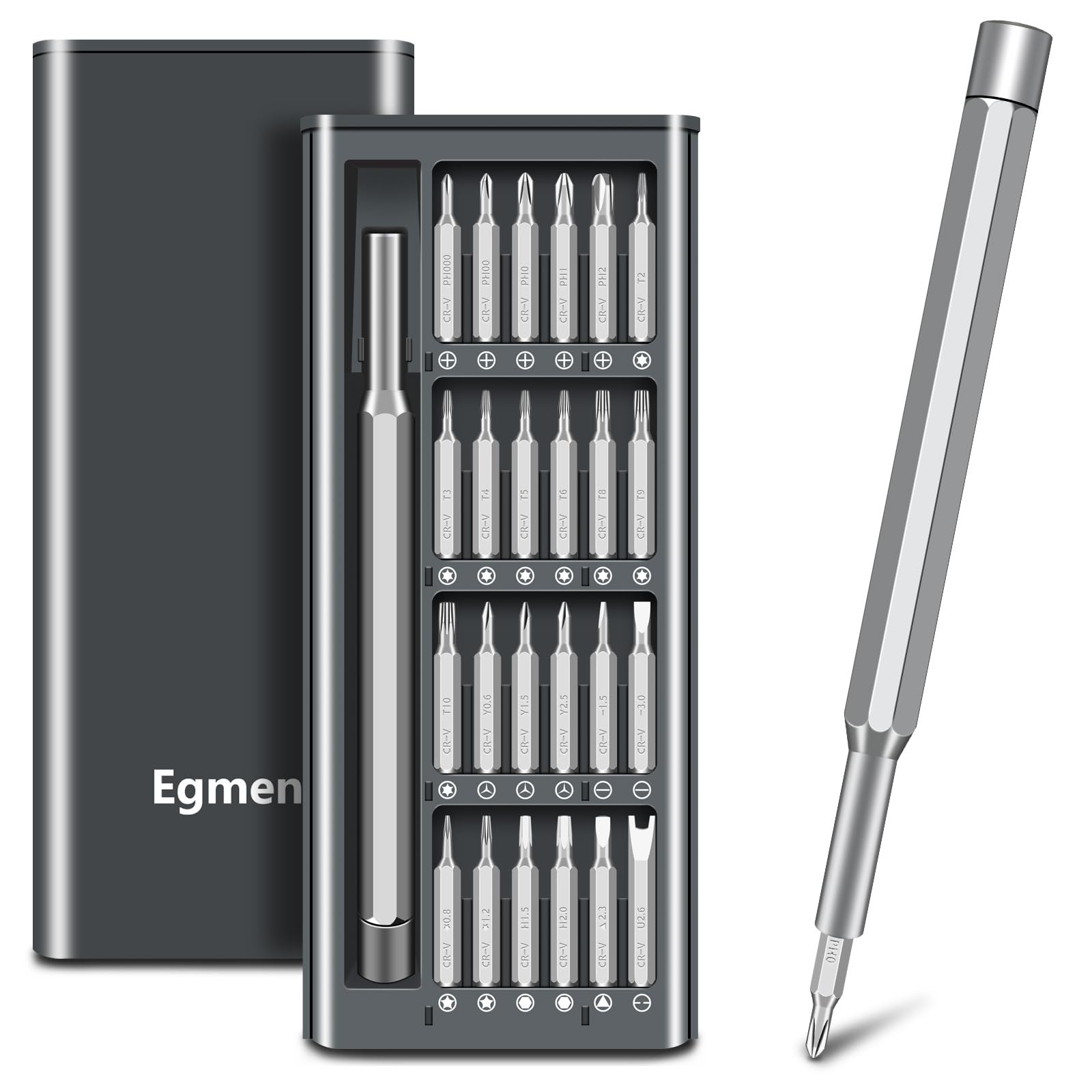 Photo 1 of Egmen Precision Screwdriver Set, 25 in 1 Mini Magnetic Small Screwdriver Set Case for PC, Eyeglasses, Computer, Electronic, Watch Repair Kit with Phillips and Star Tiny Screw Driver