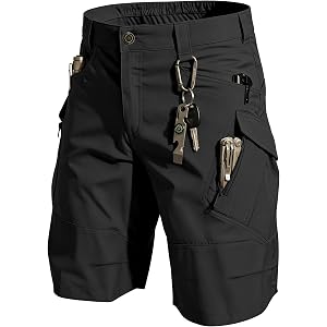 Men's Tactical Cargo Shorts Lightweight Stretch Ripstop Hiking Work Shorts with 9 Pockets Waterproof Casual Shorts (No Belt)