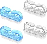 Larbois 4 Pcs Fingernail Brush Set with Soft Bristles Orange Pink Purple Clear