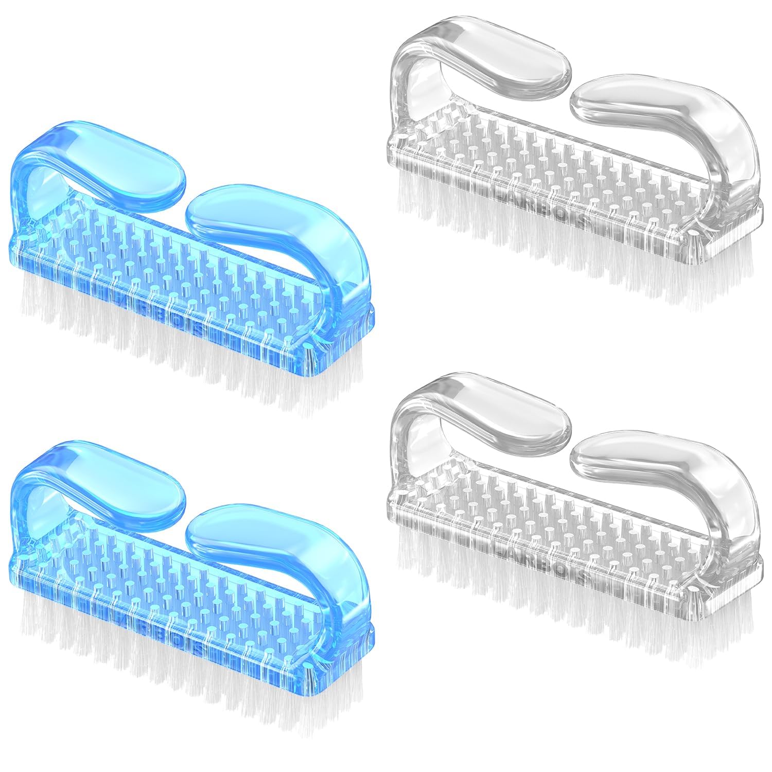 Larbois 4 Pcs Plastic Handle Scrubbing Brush - Eco Friendly Fingernail Brush with Soft Bristles for Hand, Toes, Nail, Home, Garden, Salon Use — image 1
