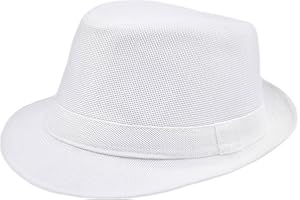 SUETTPY Classic Fedora Hat for Men Women Short Brim Panama Summer Beach Hat Accessories