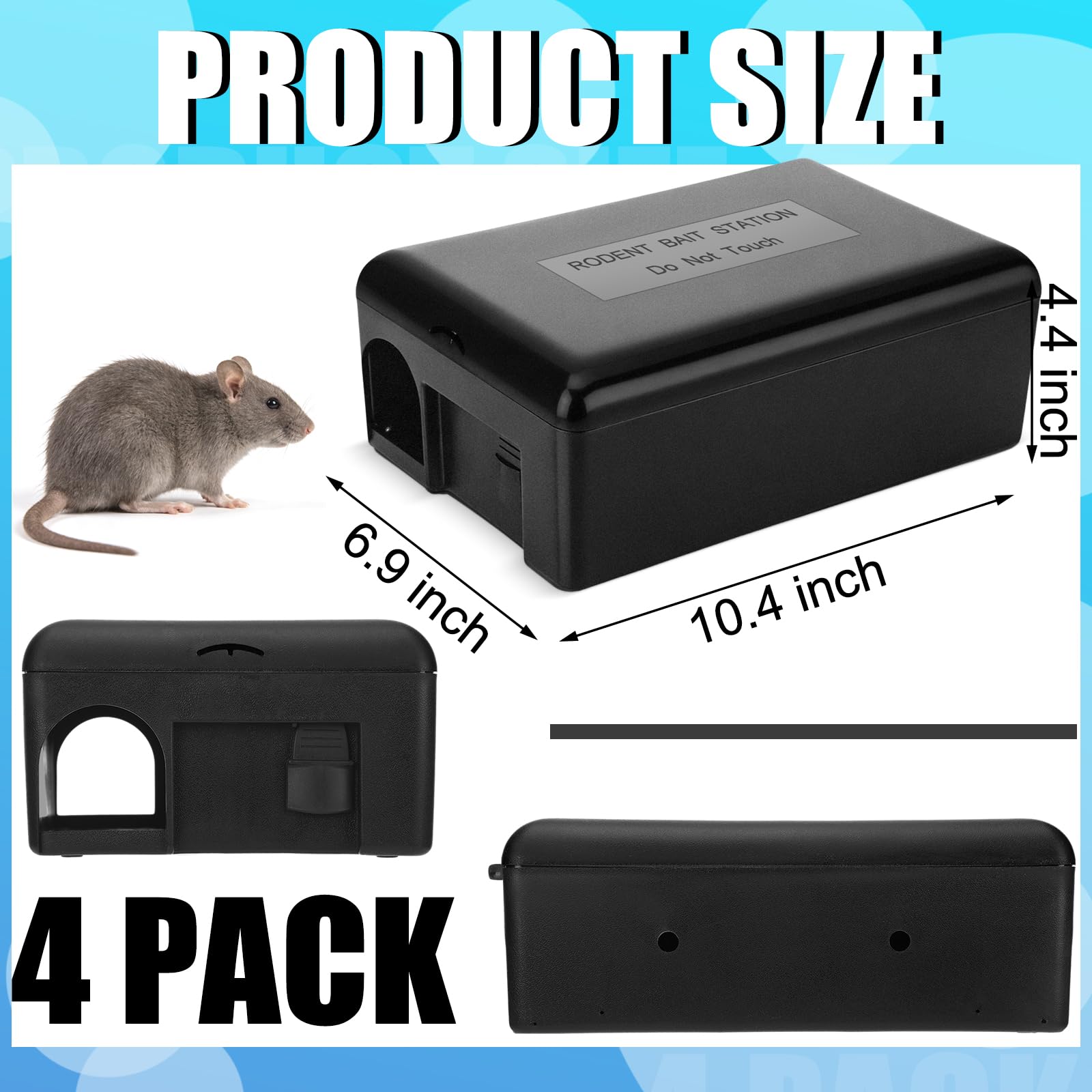 Condition photo showing New/Like New for mysora 4 pack rat bait station with key, heavy duty lockable mouse bait station tamper resistant, du