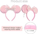DRESHOW Glitter Mouse Ears Headband with Bow Party Costume Accessory view 3