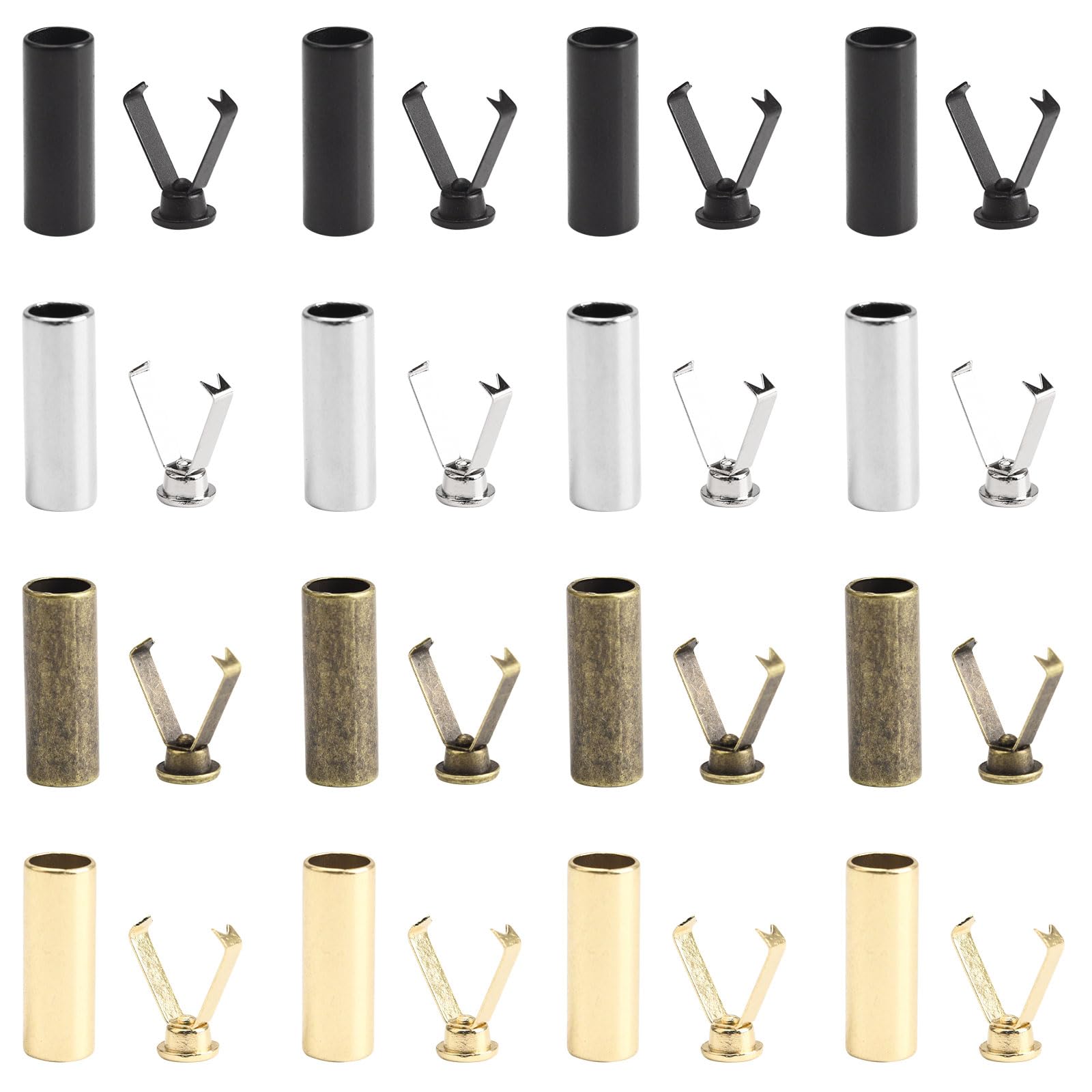 URROMA Alloy Shoelace Tips, 40 Set Shoelace Tip Head Aglets, Mixed Color