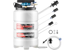 VEVOR Fluid Extractor, 9.5 L Capacity, Pneumatic/Manual Vacuum Oil Extractor Pump with 59 in Long Horse & Three 47 in Extensi