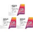 Silicon Power 3-Pack 128GB Elite UHS-I microSDXC Memory Card with SD Adapter