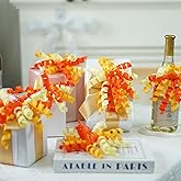 8PCS 7 Inch Curly Bows for Gift Wrapping, Self Adhesive Orange Bows Gift Bows for Presents, Cake, Ribbon Birthday, Wedding, Christmas, Bridal Shower, Valentine's Day, New Year Wrap Accessory (orange)