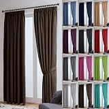 John Aird Blackout Curtains Pencil Pleat with Tie Backs Chocolate 2 Panels