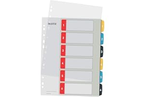 Leitz A4 Printable Index 1-6, Heavy Duty, Cosy Range, Multicoloured, 12460000