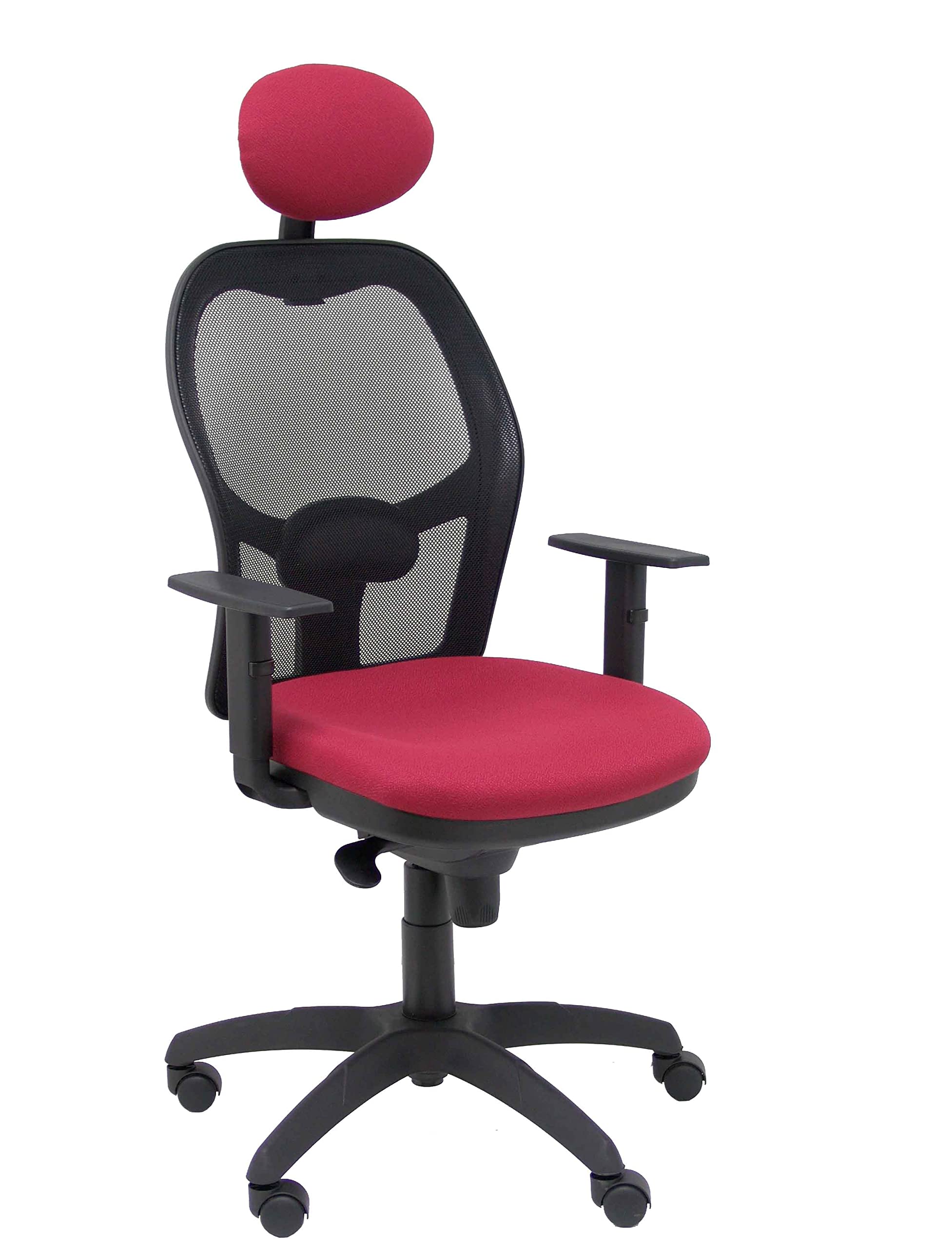 Piqueras Y Crespo (PIQU7) Jorquera Chair Black Mesh Bali Garnet Seat with Fixed Headboard