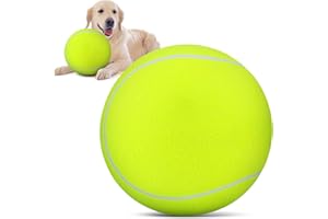 QDAN Giant Large Tennis Ball for Dogs: 9.5" Premium Balls for Dog for Outdoor Play, Big Tennis Ball Dogs Toy, Tennis Ball for Small Medium Large Dog, Pet Balls, Yellow