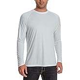 Men's Sun Protection Shirts UPF 50+ UV Long Sleeve Rash Guard Shirts Lightweight Quick Dry for Fishing Swimming Running