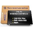 SCREENARAMA New Screen Replacement for N156HGA-EAB REV.C2, FHD 1920x1080, Matte, LCD LED Display with Tools
