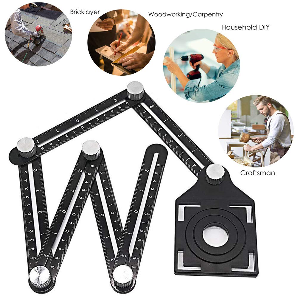 Metal Angleizer Template Tool with Perforated Mold LETBUY-Tech Premium Aluminum Alloy Angle Ruler Carpenters DIY Easy /& Profesional to Use for Builders 1 set LETB Multi Angle Measuring Ruler Craftsmen