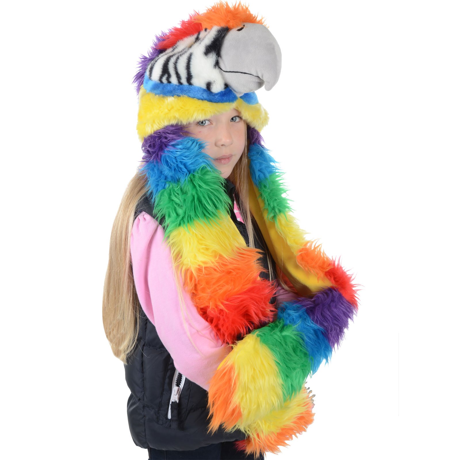girls hat with scarf attached