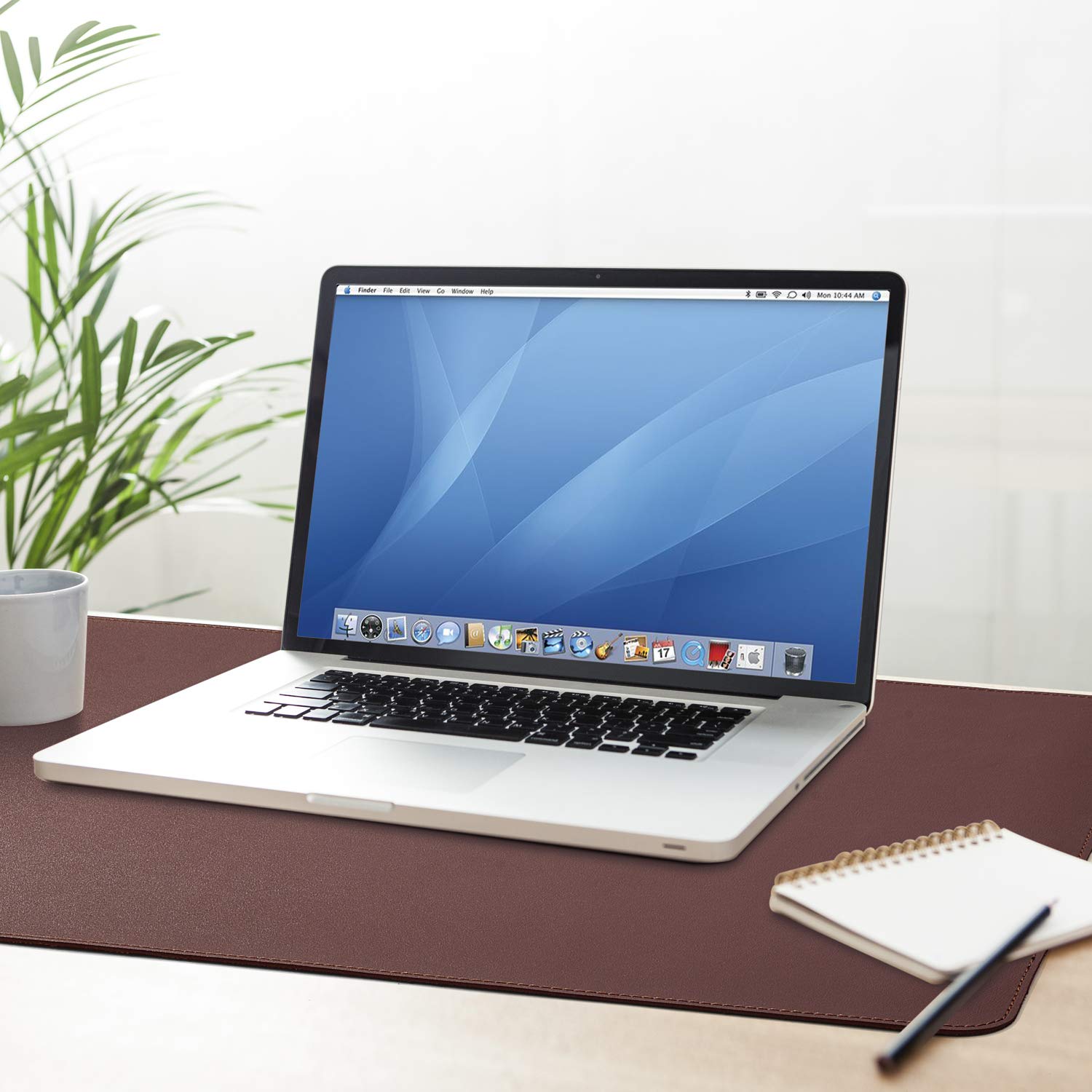 ACSTEP Office Desk Pad Ultrathin Desk Pad Protector Waterproof PU Leather Desk Blotter Pad Desk Writing Mat Dark Brown for Office,Home 31.2\