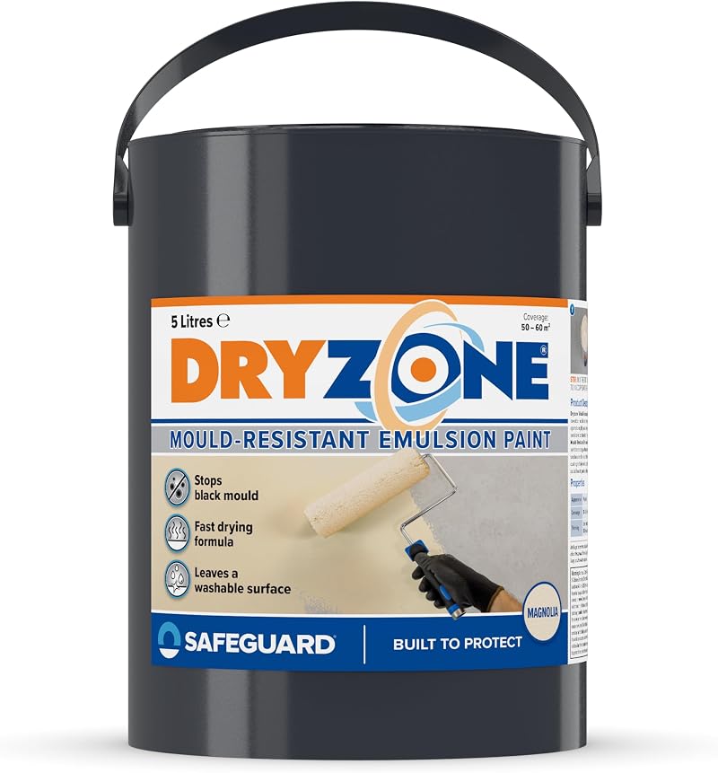 Dryzone Anti Mould Paint 5L Magnolia Emulsion Mould Resistant 5 Years