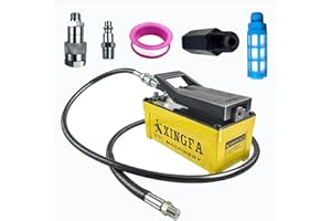 XFPC Air Hydraulic Pump 10,000 PSI, 1.7L Reservoir, NPT 3/8" Oil Outlet, NPT 1/4" Inlet, Hydraulic Pump Air Hydraulic Foot Pu