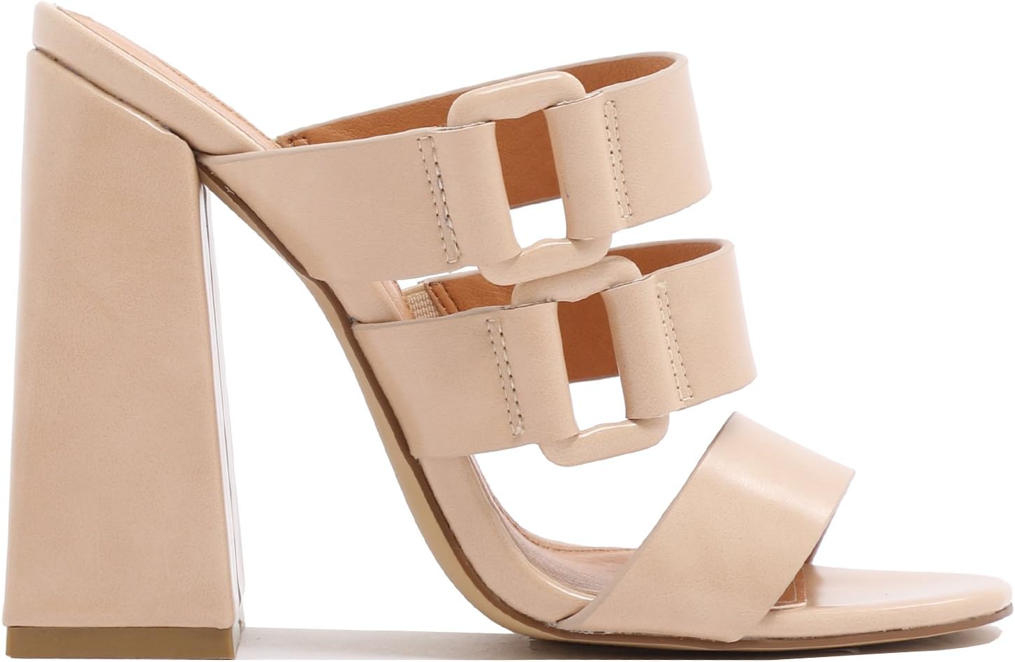 Public Desire Womens Jersey Triple Strap Heel Mules Shoes