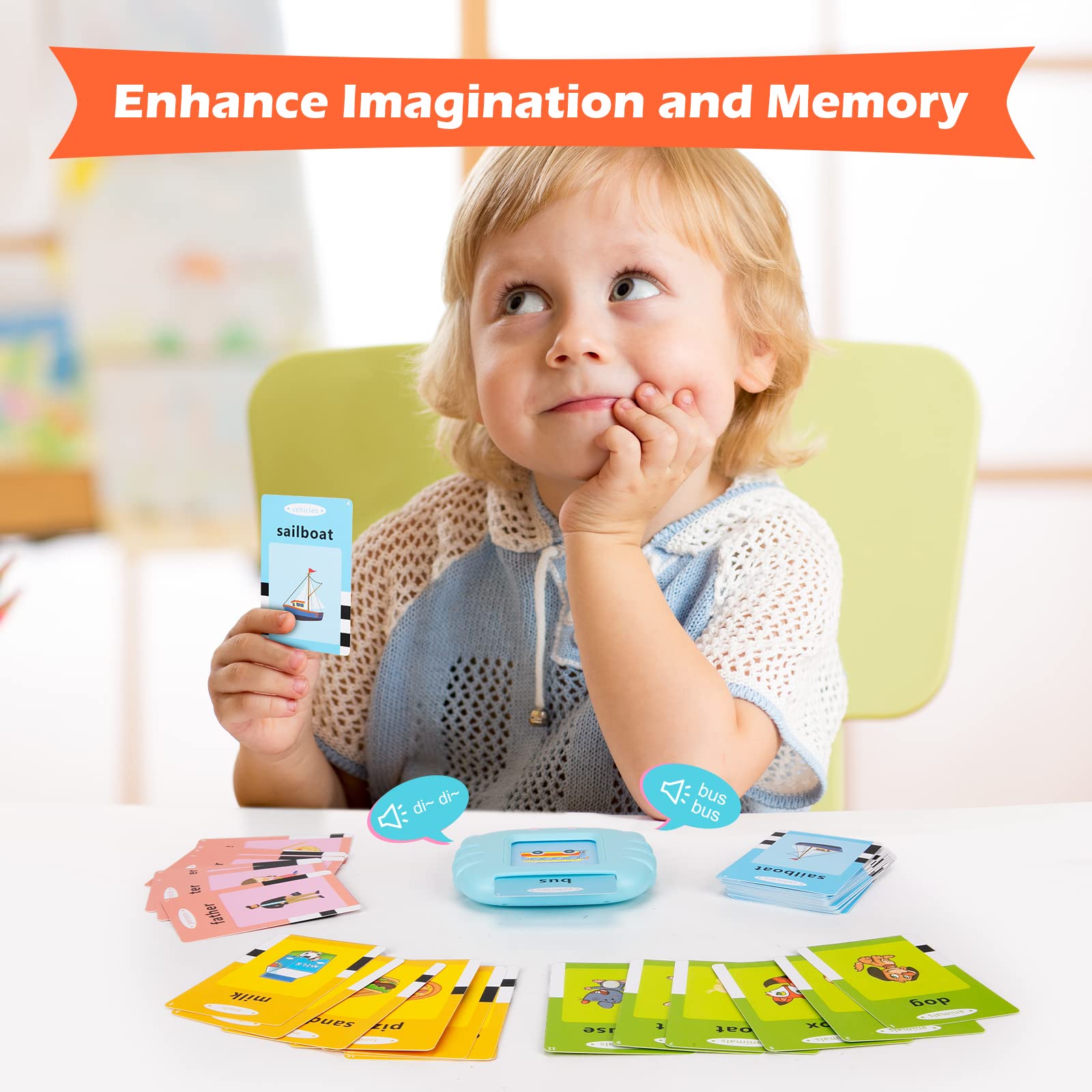 Ednzion Talking Flash Cards with 224 Sight Words,Montessori Toys,Speech Therapy Toys,Autism