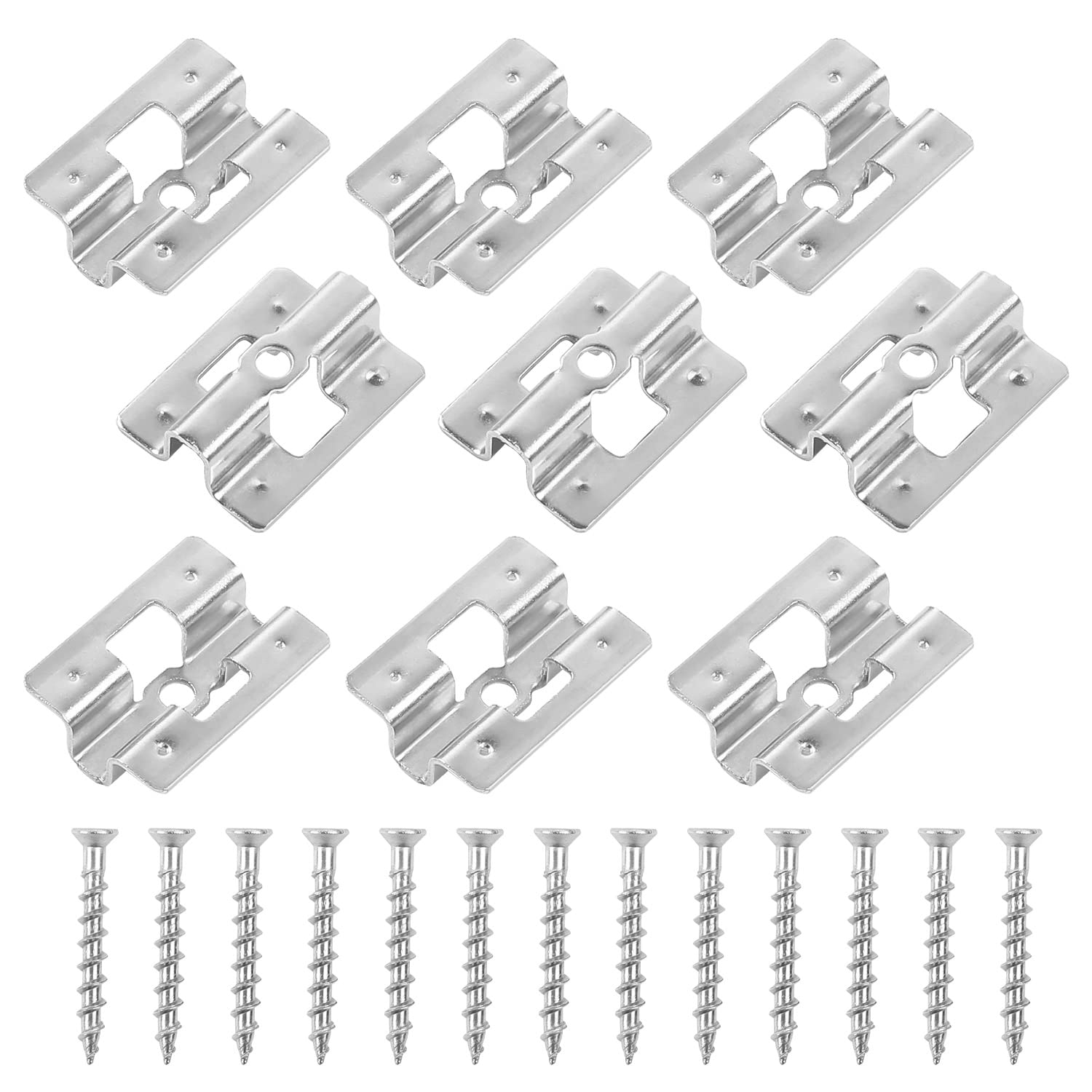 100PCS Composite Decking Clips with Screws, Fastener Board Clip, Stainless Hidden Fixing Spacer Clips with 100 Screws for WPC/BPC, Bamboo Wood Floor Closure