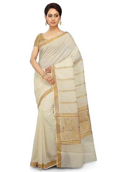 kasavu cotton self zari saree
